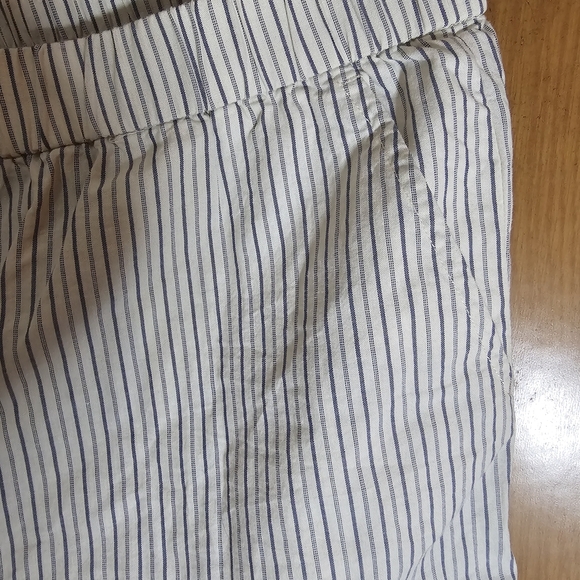 Madewell High Waist Striped Shorts with Navy Blue Embroidery Size Xl 100% Cotton - Picture 8 of 9